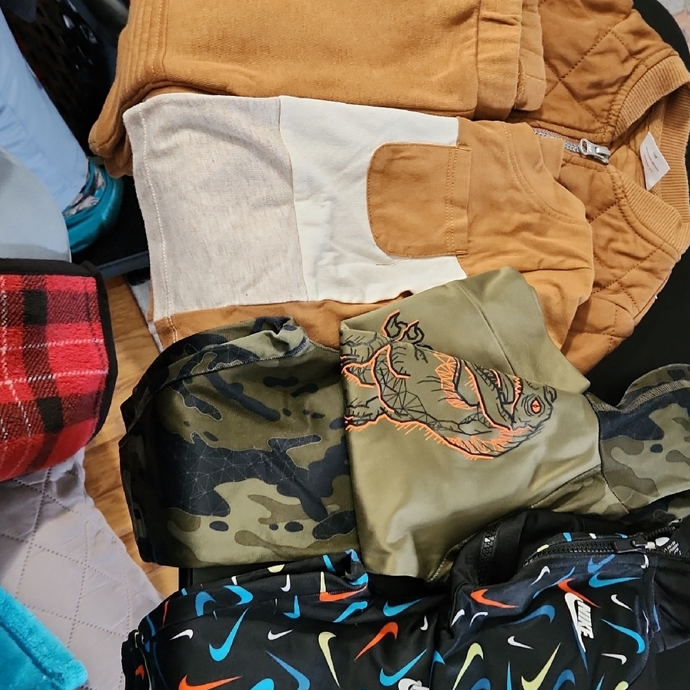 Nike Black Jogger Set with Colorful Swooshes, Dino Set, Tan And Brown Set